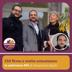 Scopri di più sull'articolo La Settimana #05 – 250 firme e molto entusiasmo